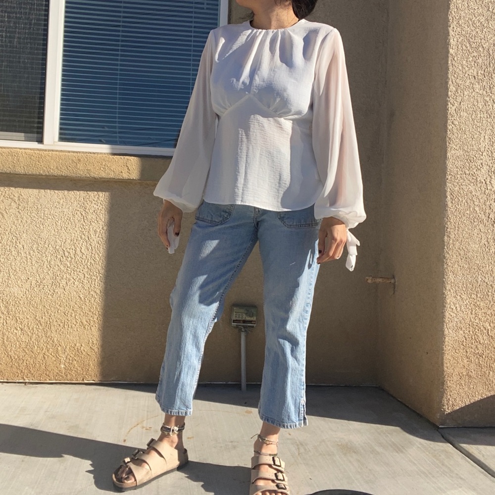 TopShop White Blouse Size 6